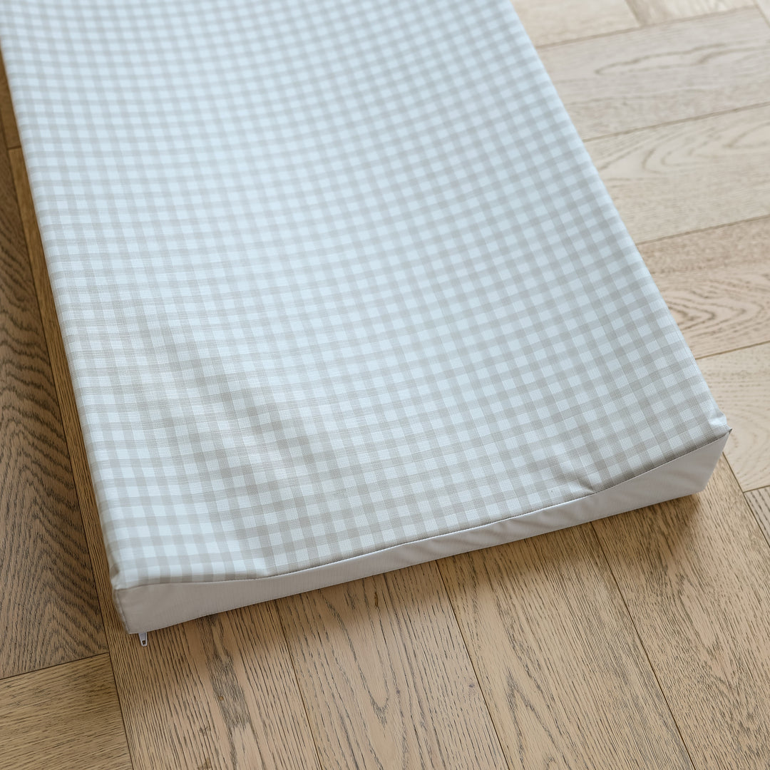 Mabel & Fox - Wedge Baby Changing Mat - Beige Gingham