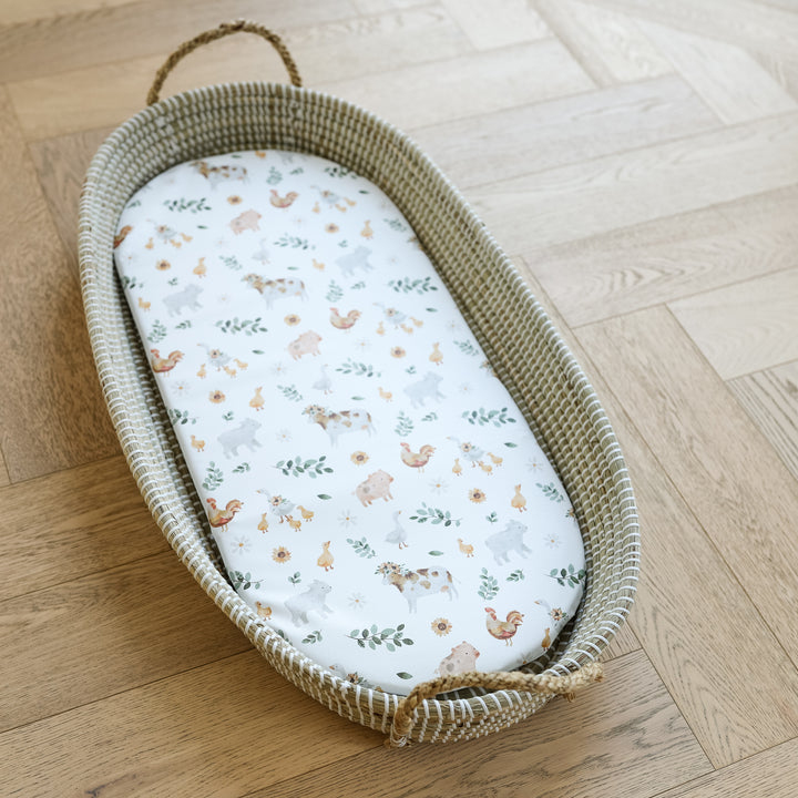 Mabel & Fox -  Basket Changing Mat - Farmyard Animals