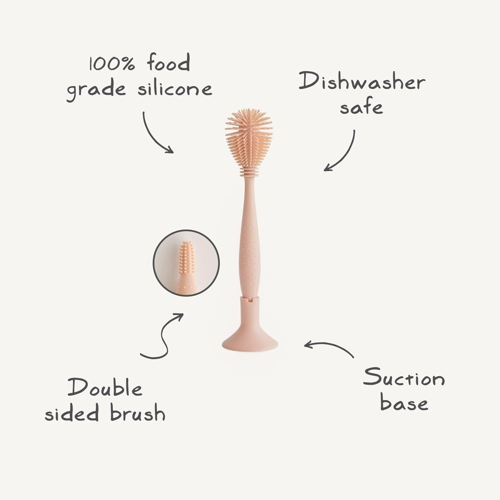 Mushie - Silicone Baby Bottle Brush - Natural