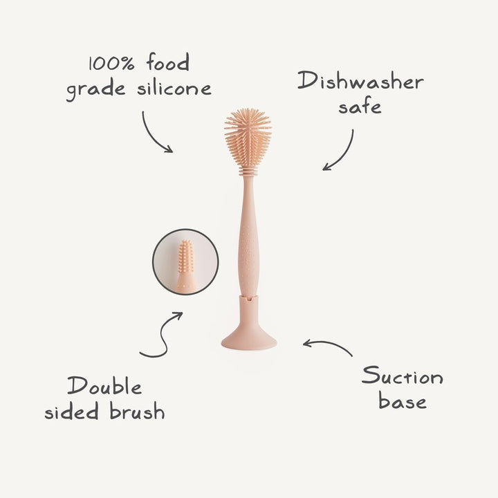 Mushie - Silicone Baby Bottle Brush - Natural