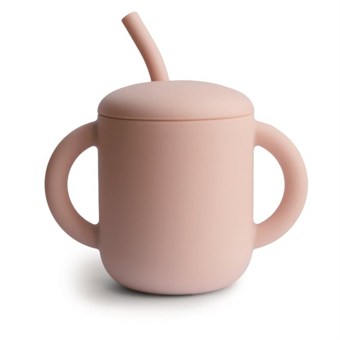 Mushie – Silicone Training Cup & Straw – Blush