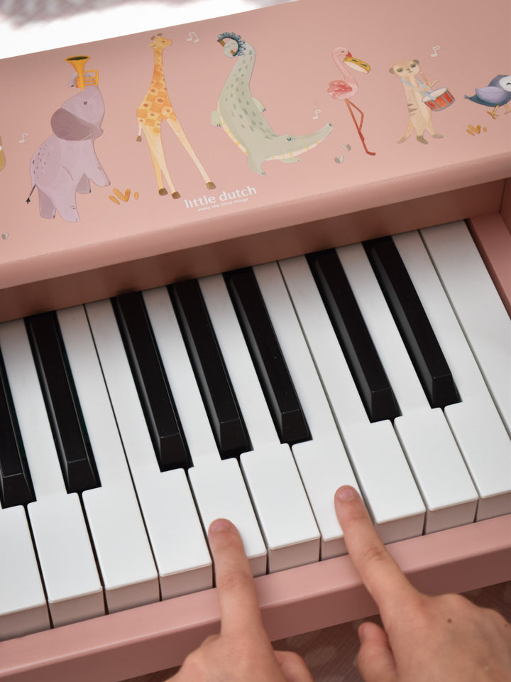Little Dutch – Pink Wooden Piano – Safari Friends