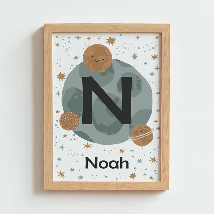 Mabel & Fox - Personalised Art Print - Space Explorer