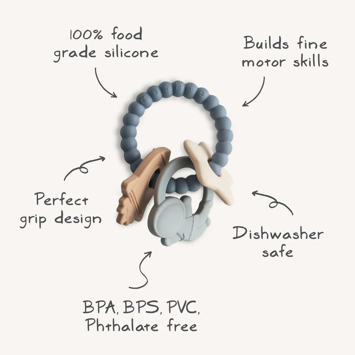 Mushie - Teething Ring -Space