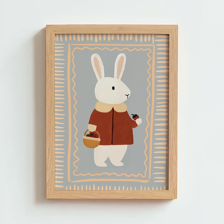 Mabel & Fox - Art Print - Strawberry Rabbit - Mabel & Fox