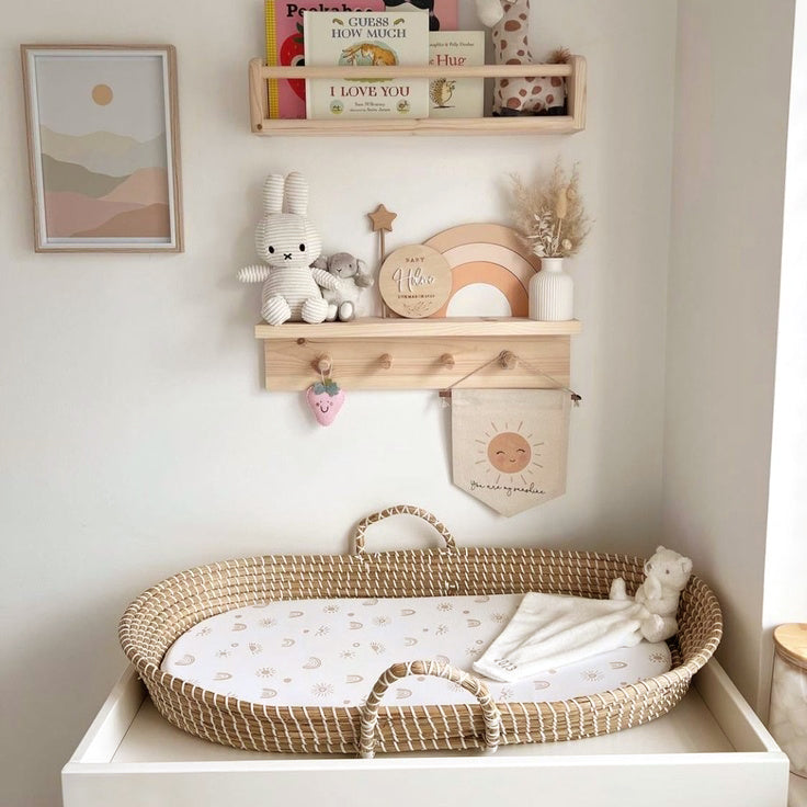 Mabel & Fox - Basket Changing Mat - Rainbow Sunshine
