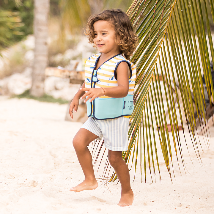 Swim Essentials - UV Swim Shorts - Light Blue Stripe