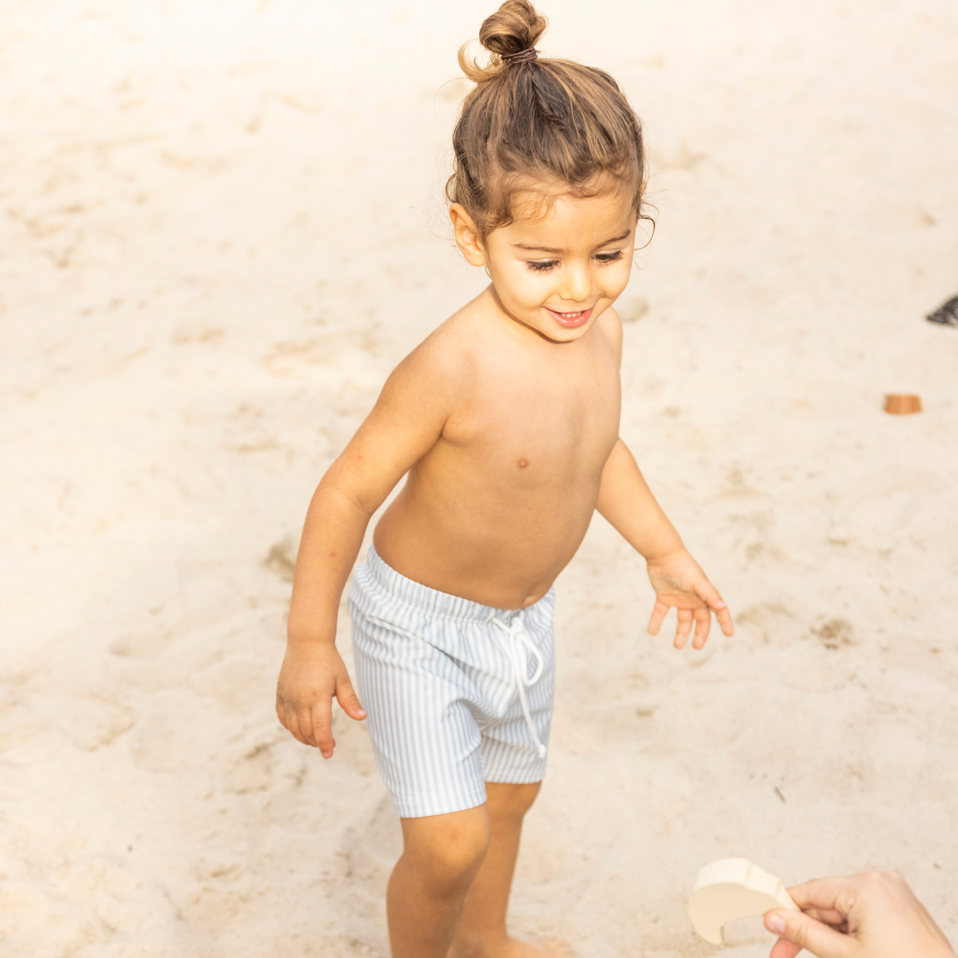 Swim Essentials - UV Swim Shorts - Light Blue Stripe