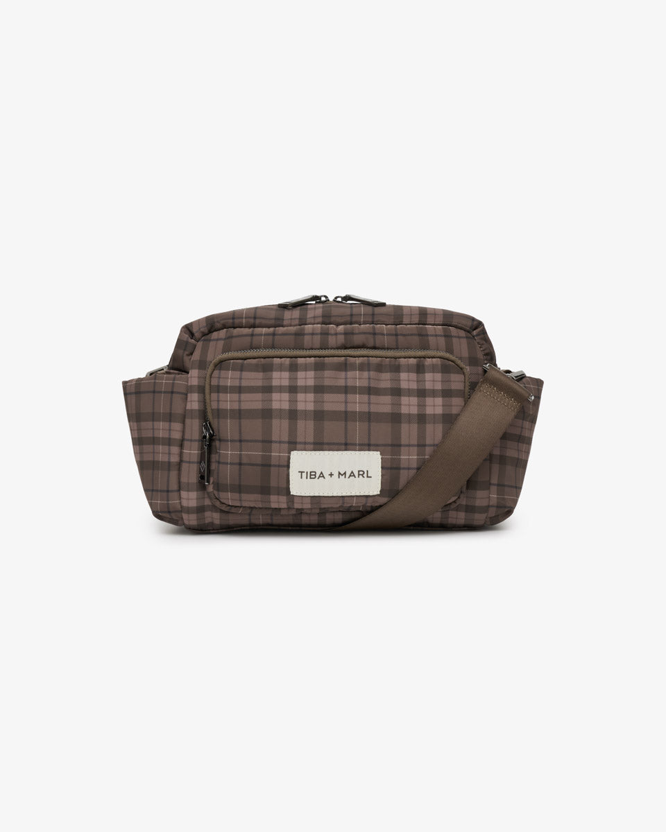 Tiba + Mar Inka Buggy Organiser Brown Tonal Tartan Print