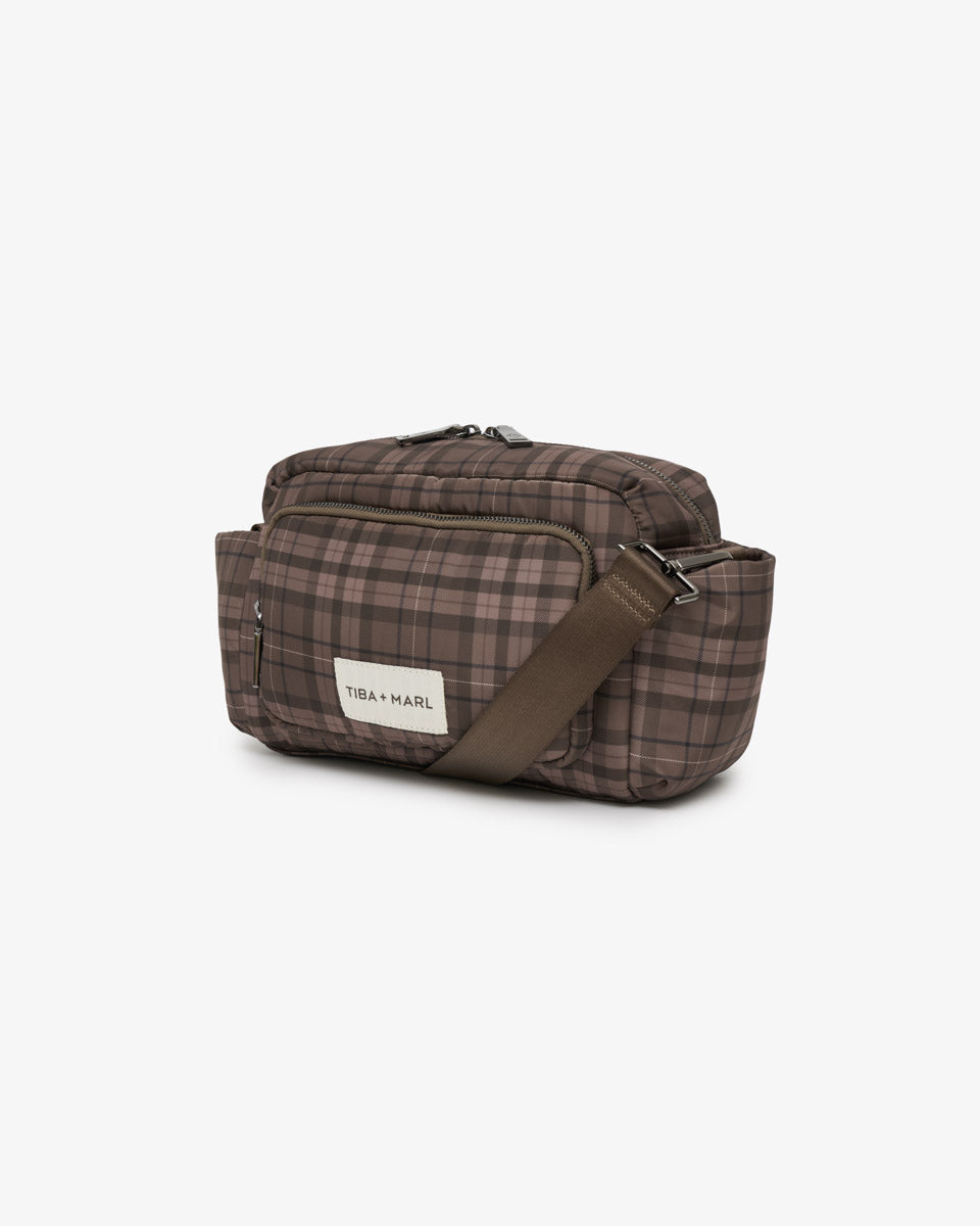 Tiba + Mar Inka Buggy Organiser Brown Tonal Tartan Print