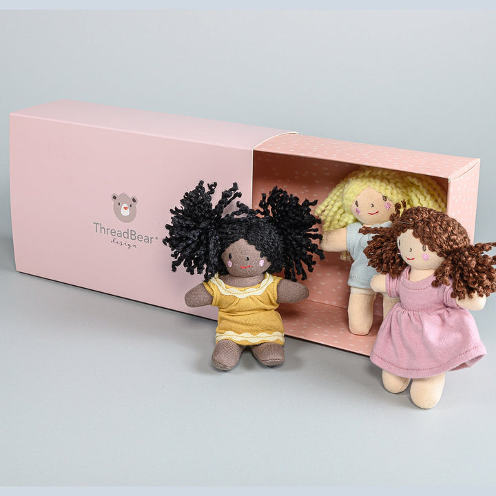 ThreadBare Design - Mini Dolls Gift Set of 3 + Gift Box