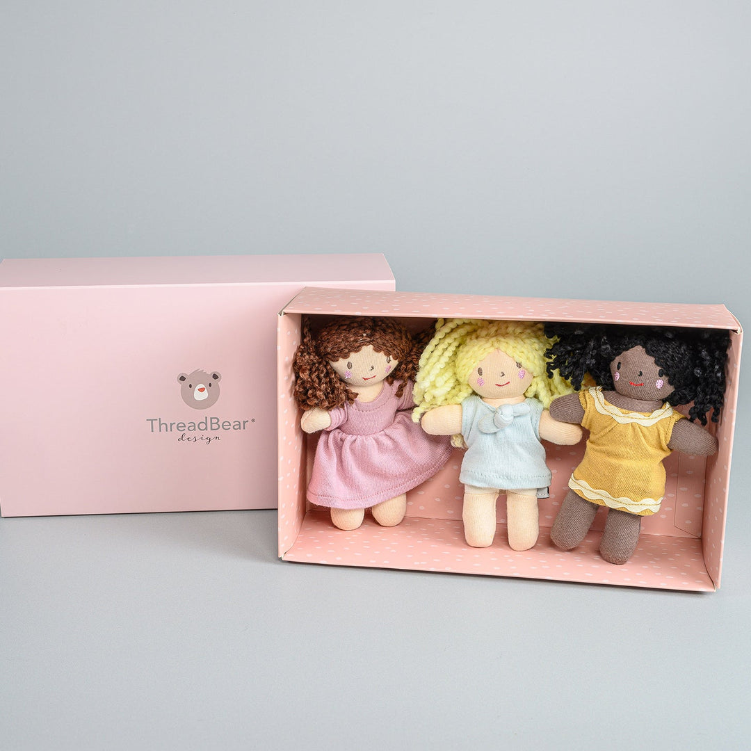 ThreadBare Design - Mini Dolls Gift Set of 3 + Gift Box
