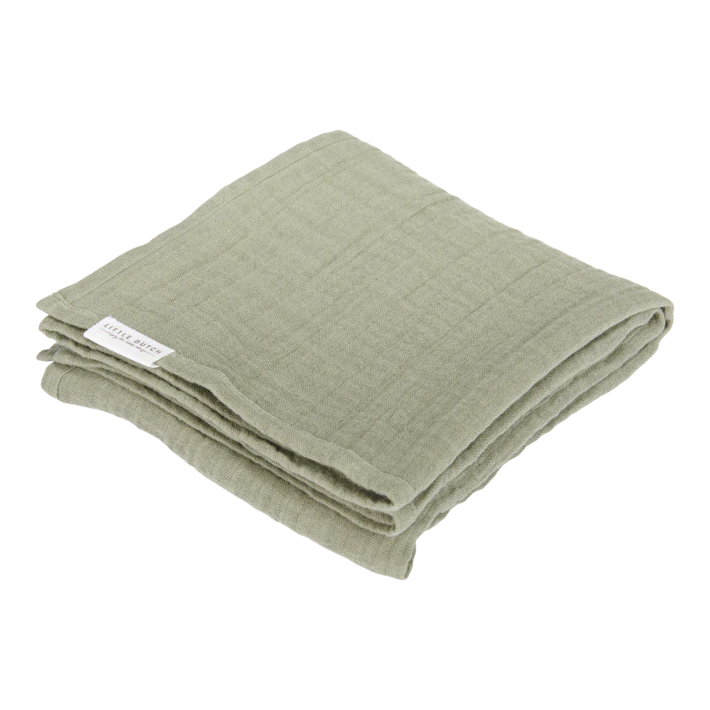 Little Dutch -  Swaddle - Little Farm / Olive (70x70cm)