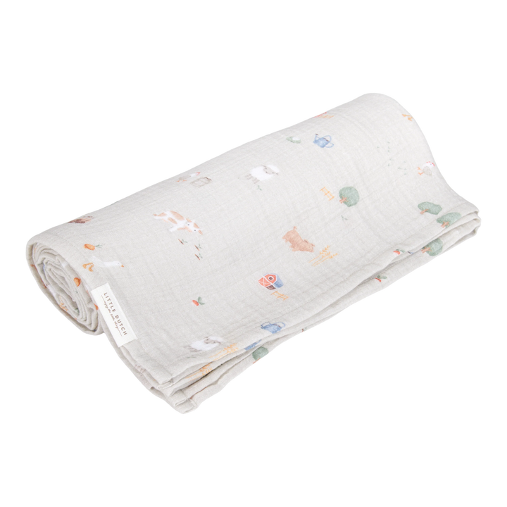 Little Dutch -  Swaddle - Little Farm (120x120cm)