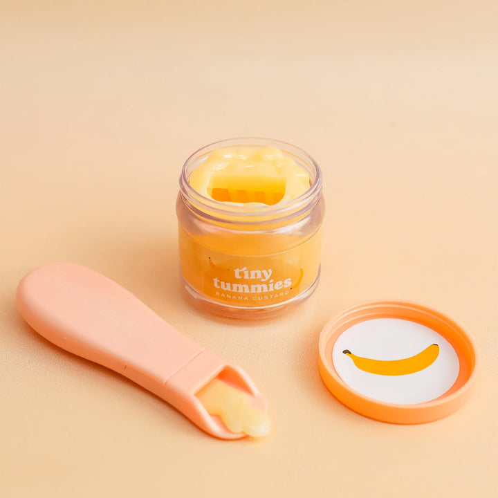 Tiny Harlow - Tiny Tummies - Jar & Spoon Set - Banana Custard