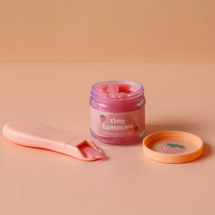 Tiny Harlow - Tiny Tummies - Jar & Spoon Set - Strawberry Custard