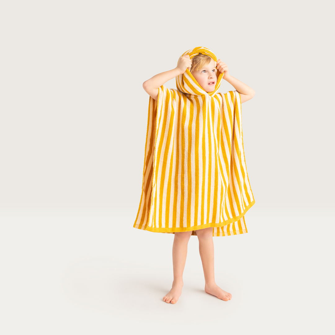Swim Essentials - Beach Poncho - Yellow Stripe - 65cm