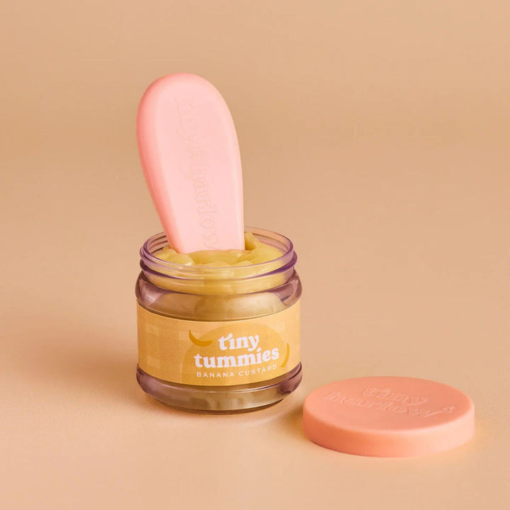 Tiny Harlow - Tiny Tummies - Jar & Spoon Set - Banana Custard