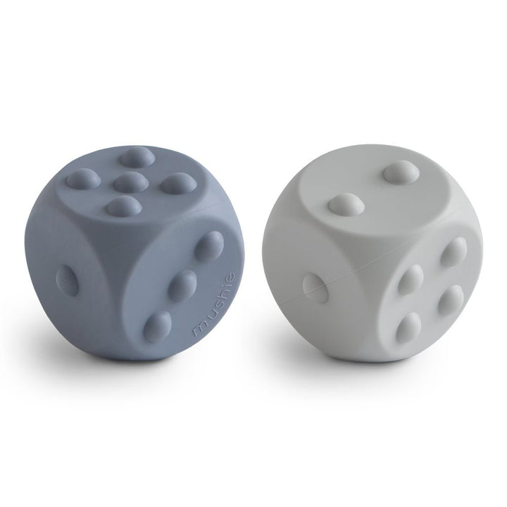 Mushie - Dice Press Toy - Tradewinds/Stone ( 2- Pack)
