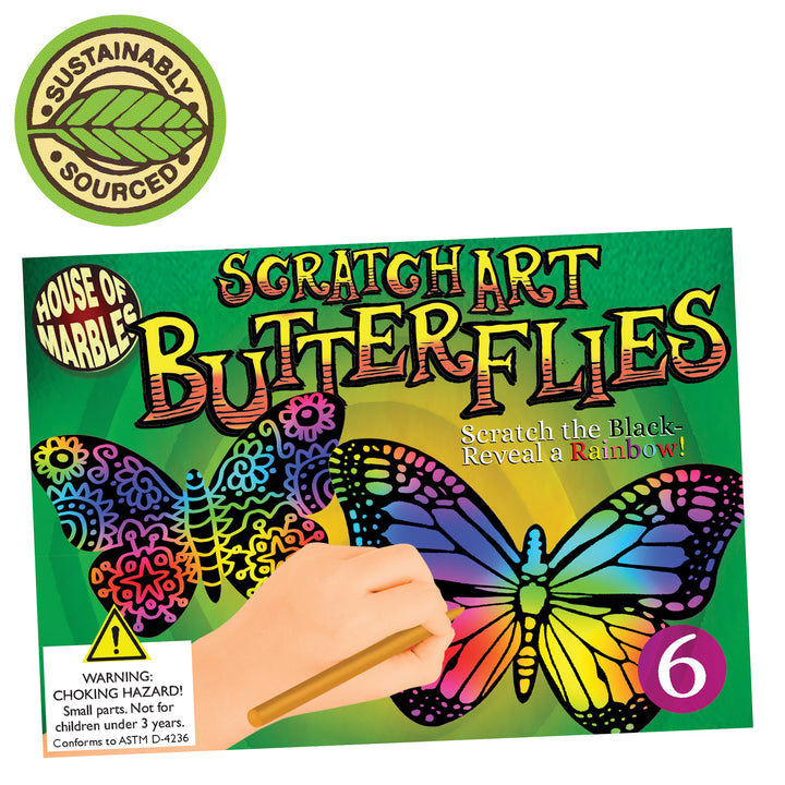 House of Marbles – Scratch Art Set – Butterflies