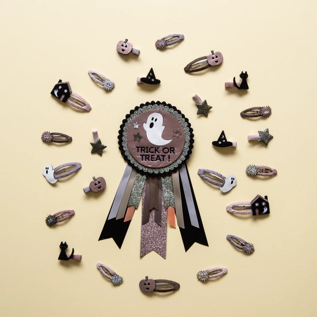 Mimi & Lula - Mini Clic Clac Hair Clips - Pumpkin Spider - Mabel & Fox