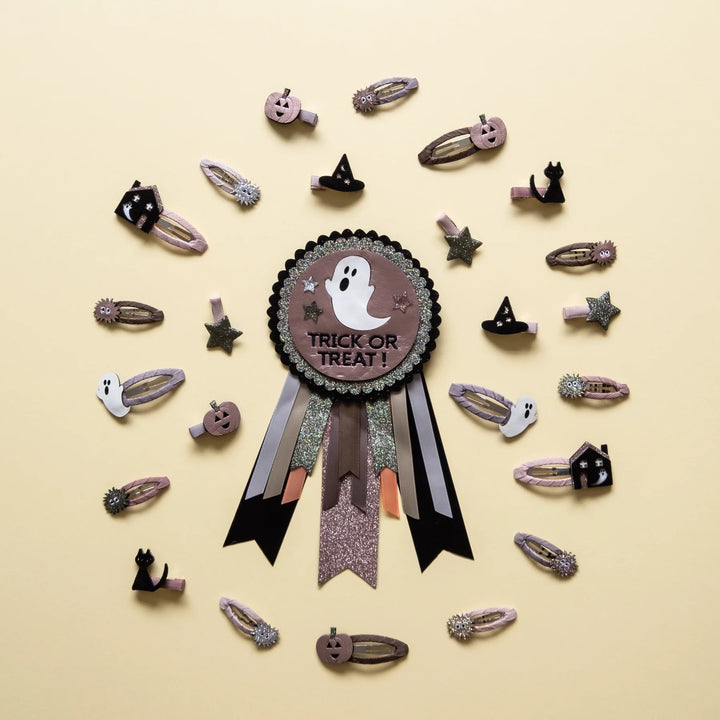 Mimi & Lula - Mini Clic Clac Hair Clips - Pumpkin Spider - Mabel & Fox