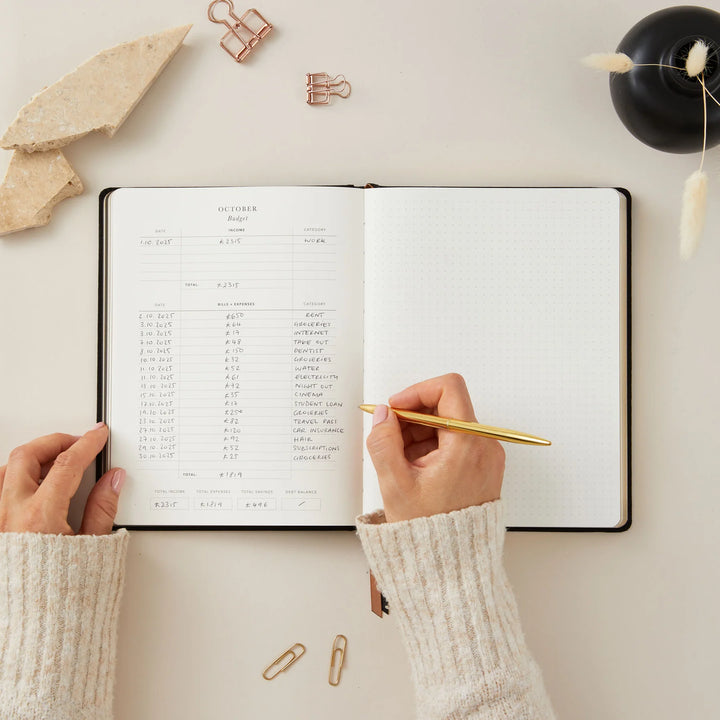 Blush & Gold - 2025 Weekly Planner - Black - Mabel & Fox