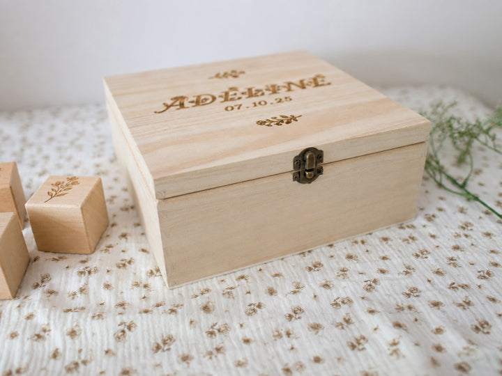 Mabel & Fox - Personalised Wooden Memory Box - Wildflower - Mabel & Fox