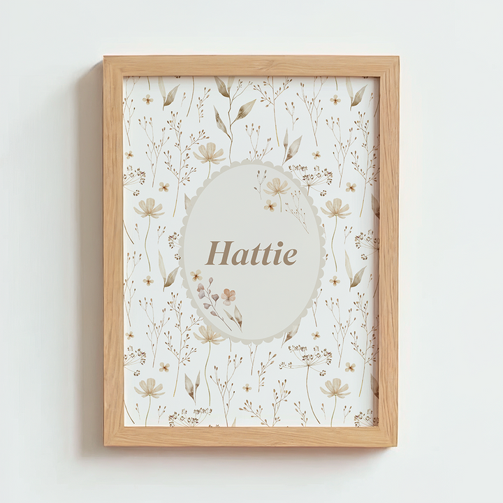 Mabel & Fox - Personalised Art Print - Natural Wildflower