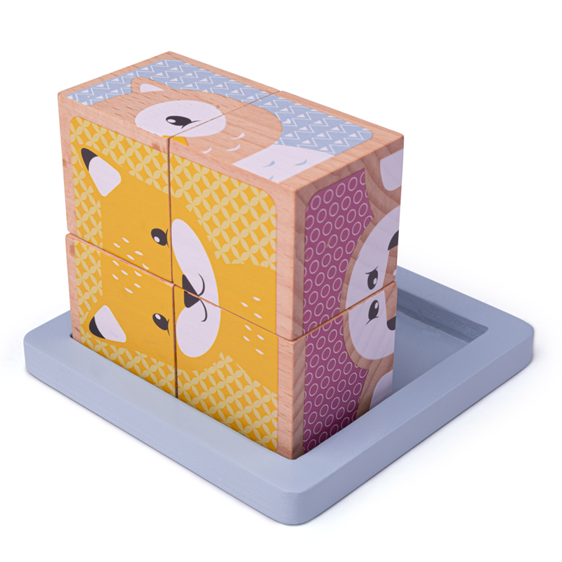 Bigjigs Toys - Woodland Cube Puzzle