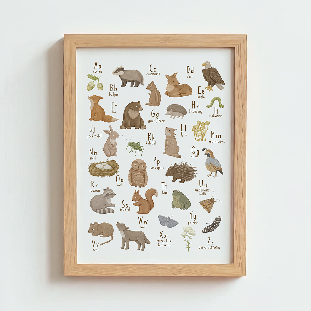 Mabel & Fox - Art Print - Woodland Alphabet - Mabel & Fox
