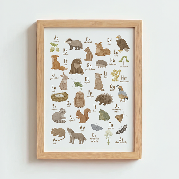 Mabel & Fox - Art Print - Woodland Alphabet - Mabel & Fox