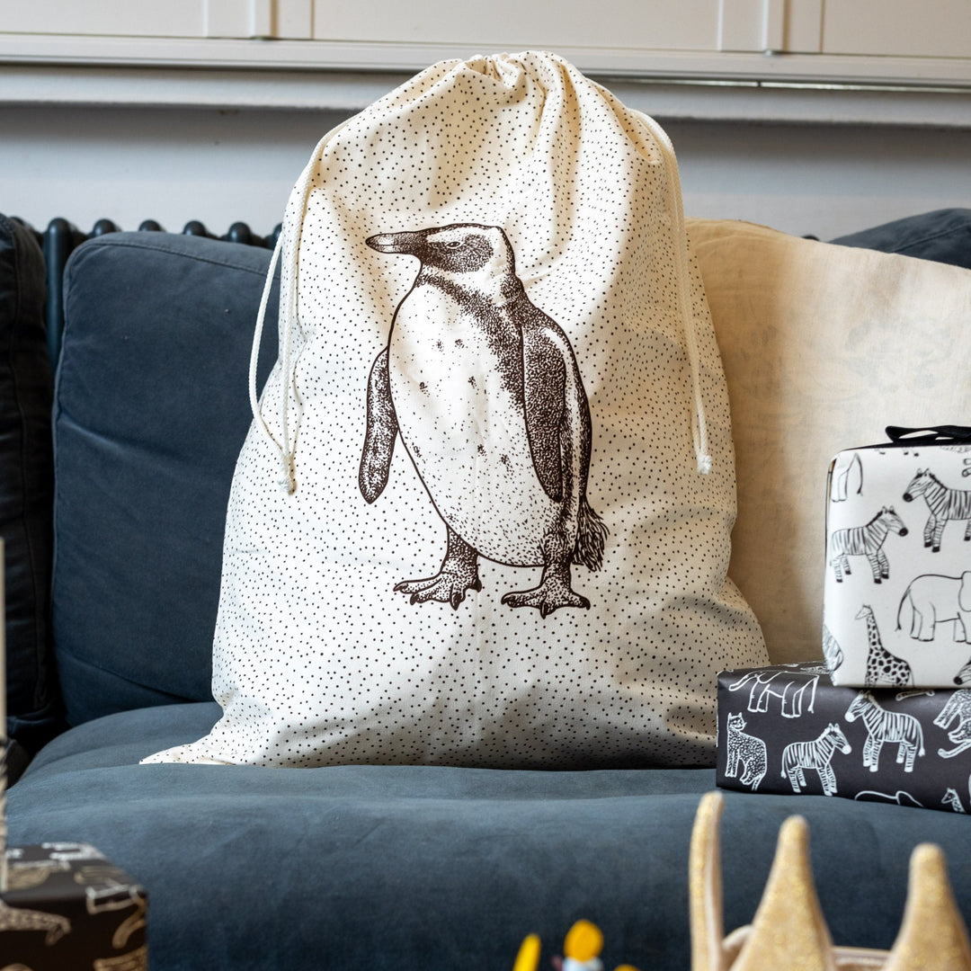 Mabel & Fox - Personalised Sack - Spotty Penguin