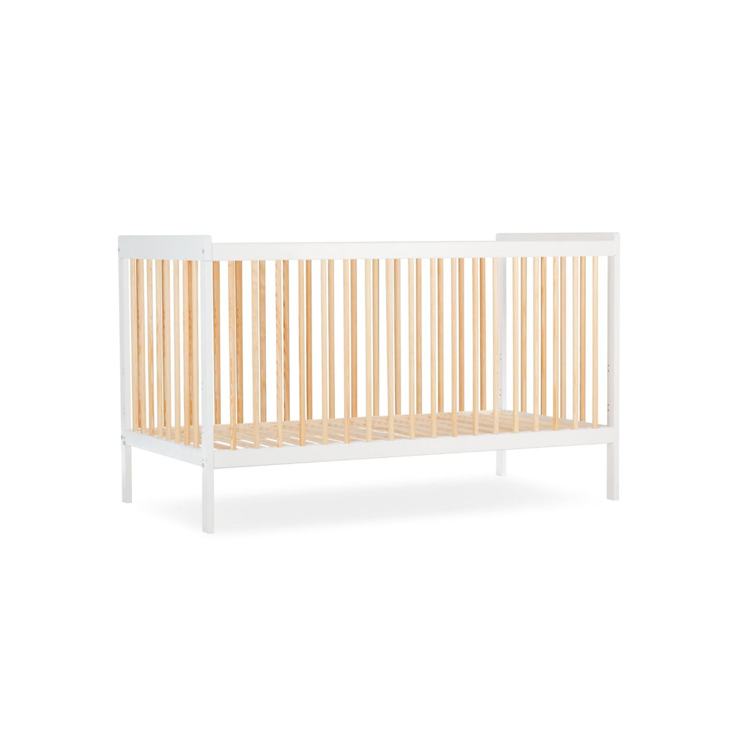 CuddleCo - Nola Cot Bed & Changing Table - 2 Piece Set - White & Natural