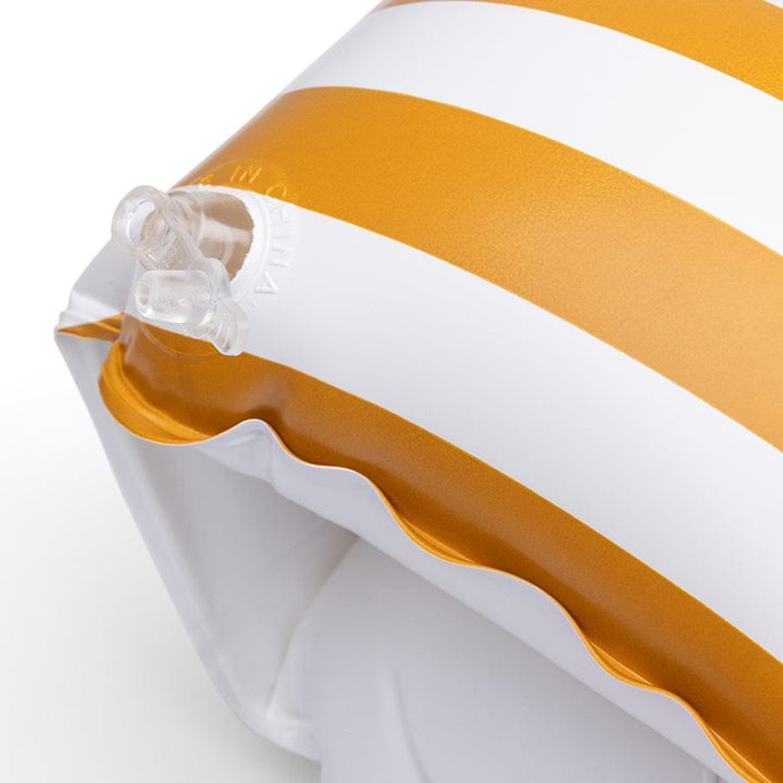 Swim Essentials - Arm Bands - Mustard White Stripes - 2-6 Years