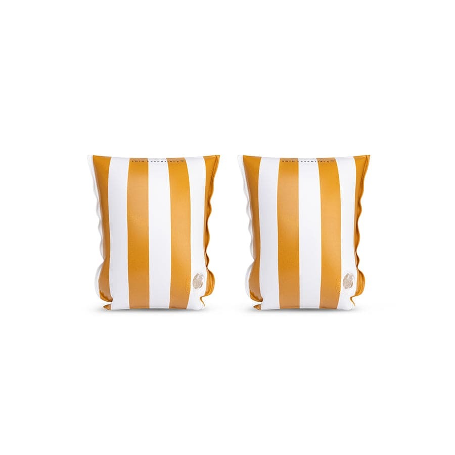 Swim Essentials - Arm Bands - Mustard White Stripes - 2-6 Years