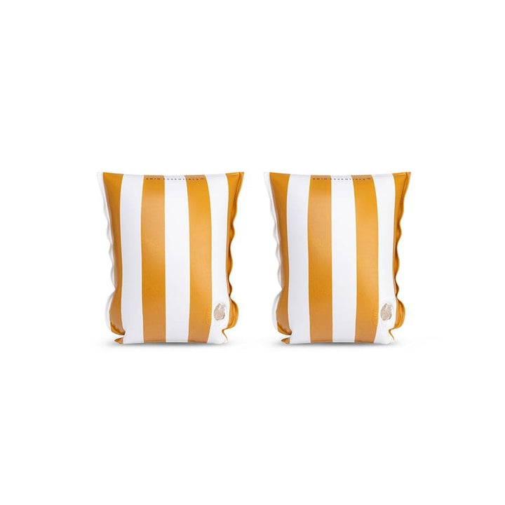 Swim Essentials - Arm Bands - Mustard White Stripes - 2-6 Years