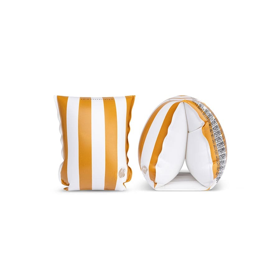 Swim Essentials - Arm Bands - Mustard White Stripes - 2-6 Years