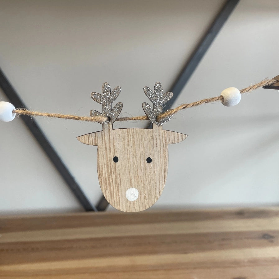 Gainsborough Giftware - Natural Reindeer Wood Garland - Mabel & Fox