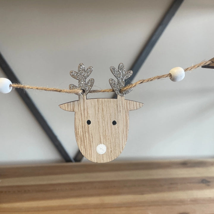 Gainsborough Giftware - Natural Reindeer Wood Garland - Mabel & Fox