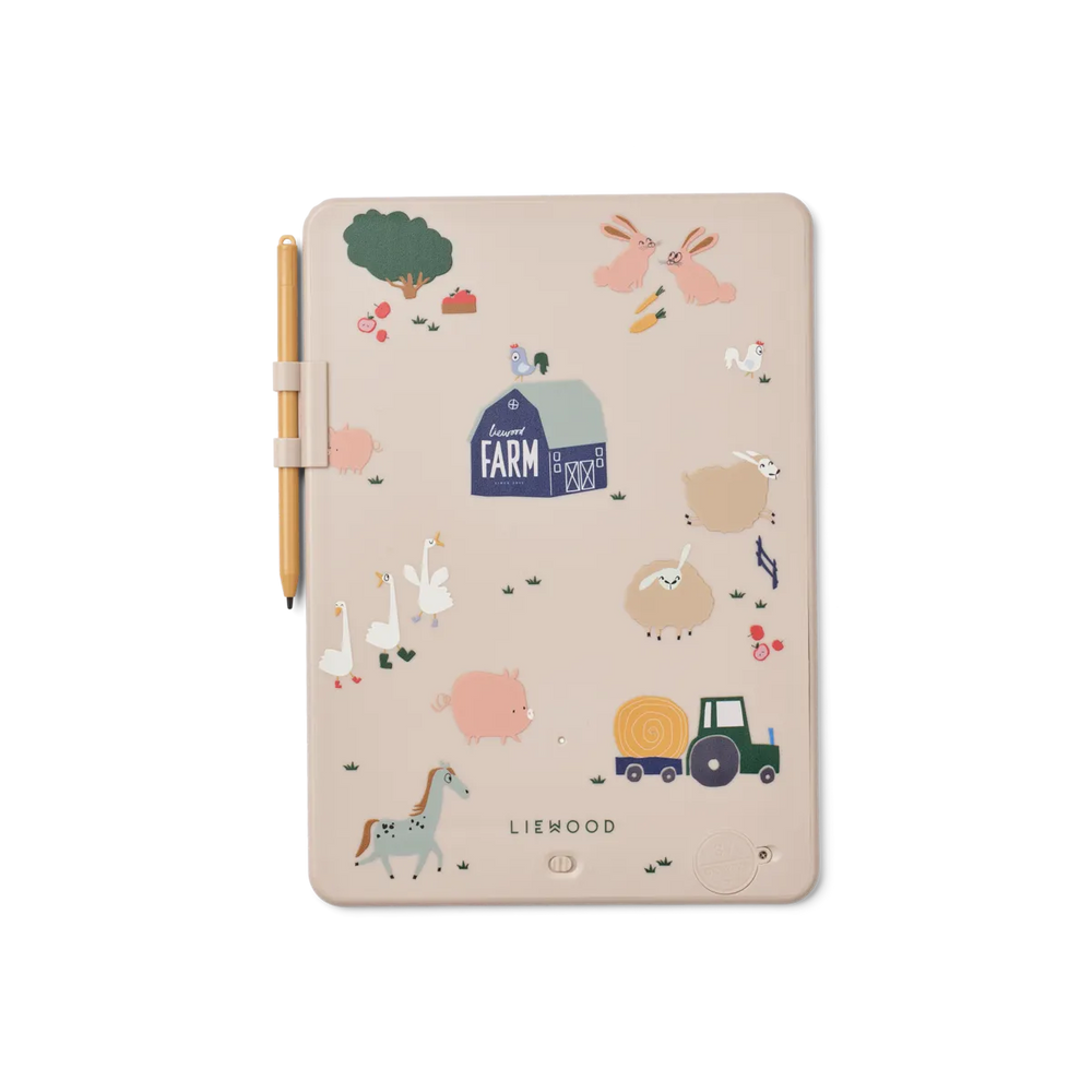 Liewood – Zora Magic Drawing Board 10 Inches – Farmlife / Sandy - Mabel & Fox