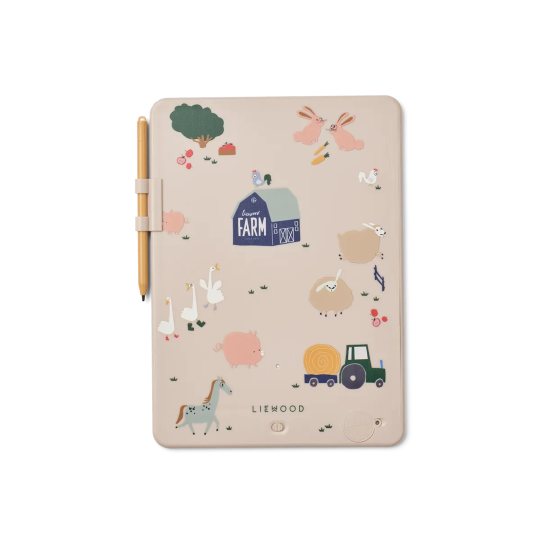 Liewood – Zora Magic Drawing Board 10 Inches – Farmlife / Sandy