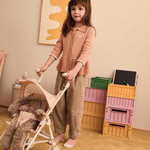Liewood - Elsie Doll Stroller - Y/D Stripe Pale Tuscany / Creme de la Creme