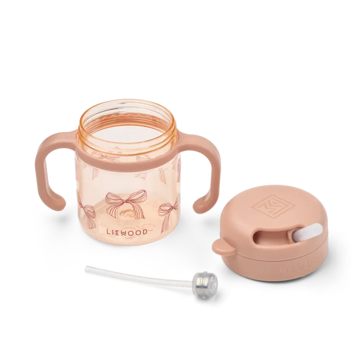 Liewood – Kai Tritan Straw Cup 280ml – Bows / Pale Tuscany