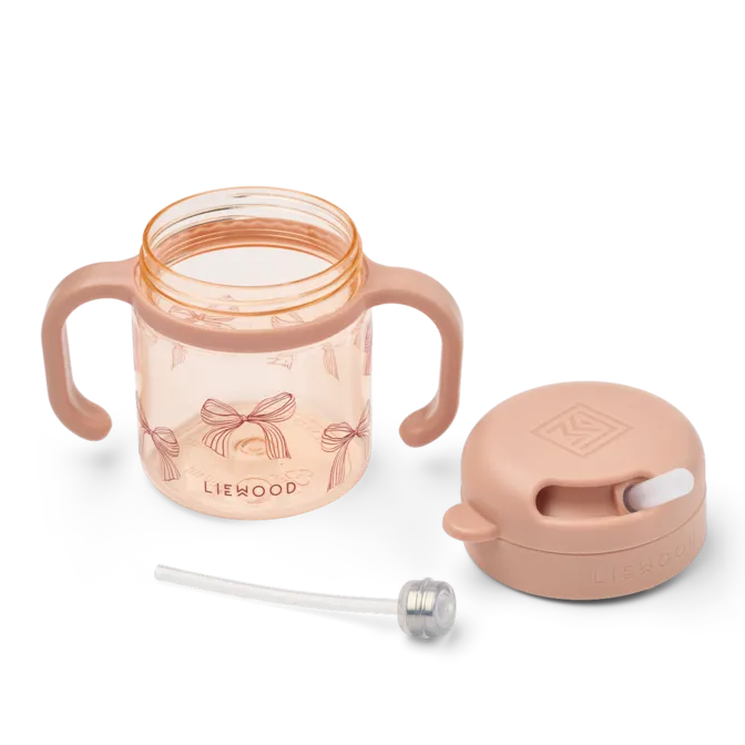 Liewood – Kai Tritan Straw Cup 280ml – Bows / Pale Tuscany