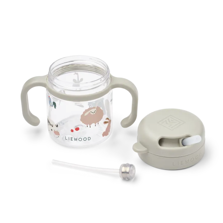 Liewood – Kai Tritan Straw Cup 280ml – Farmlife / Sandy