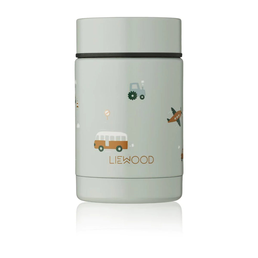 Liewood - Nadja Food Jar - Vehicles/Dove Blue Mix