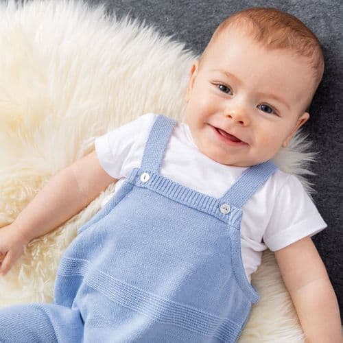 Mabel & Fox - Knitted Dungarees - Blue - Mabel & Fox