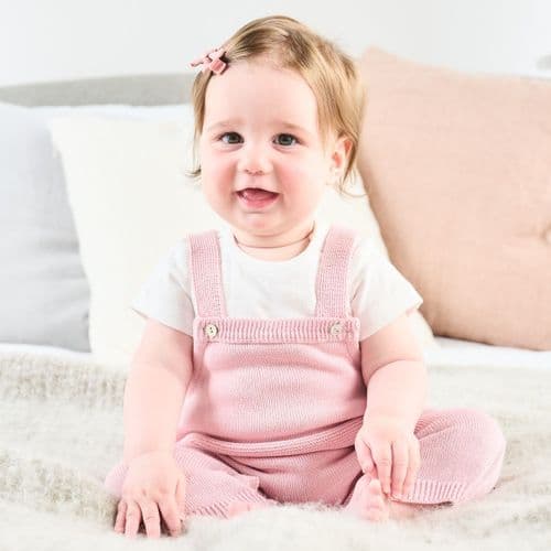 Mabel & Fox - Knitted Dungarees - Pink - Mabel & Fox