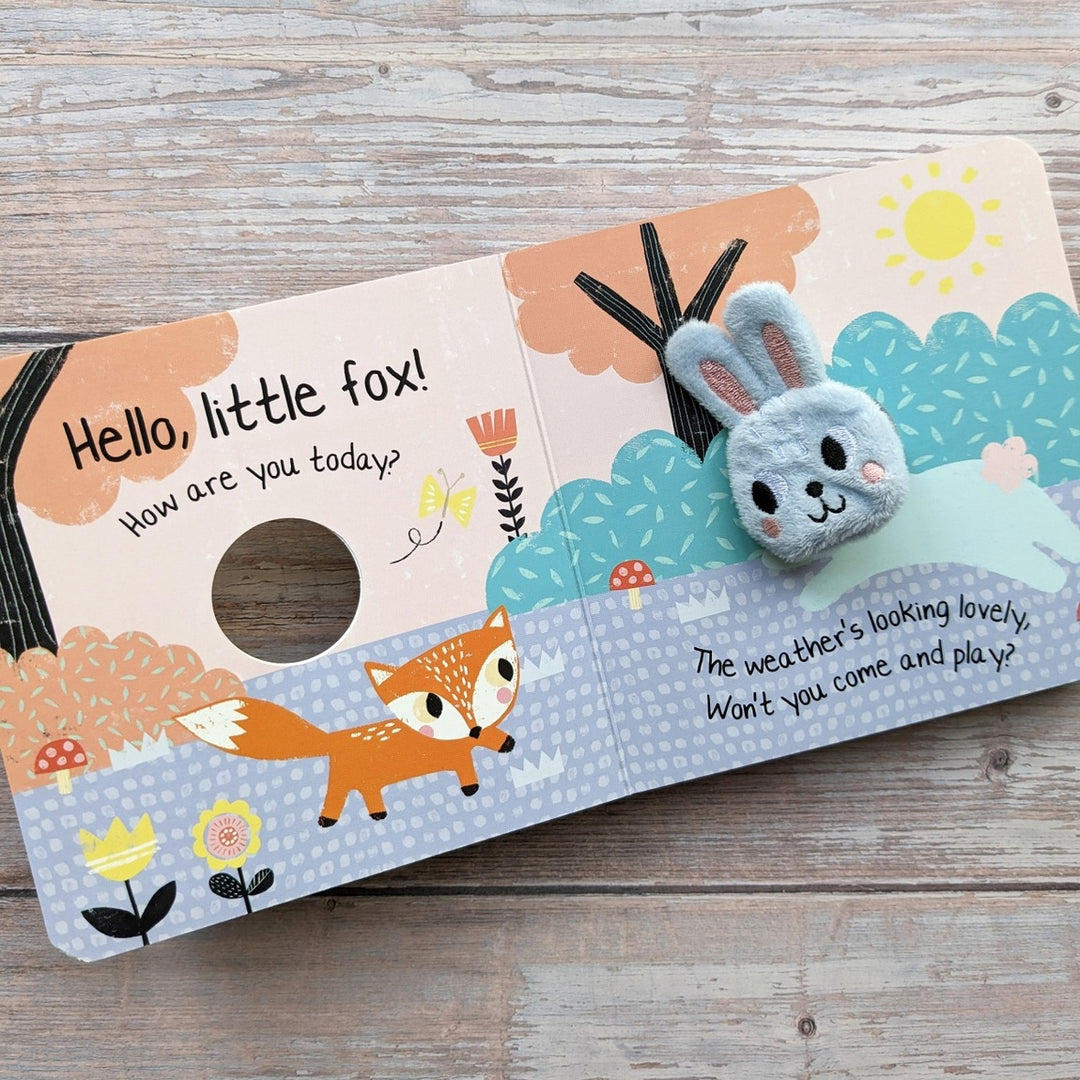 Hello Little Bunny - Children's Finger Puppet Book - Mabel & Fox